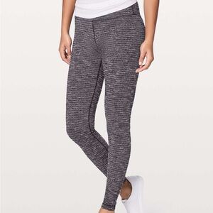 Lululemon Leggings 10 Wunder Under Hi-Rise Tight 28" Coco Pique Black White Pant